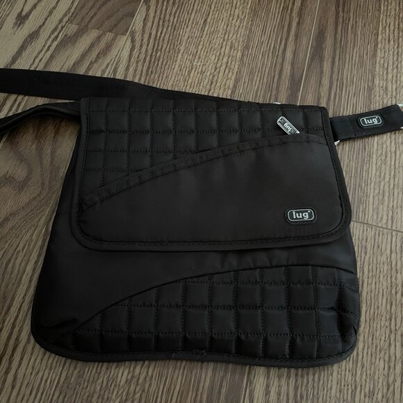 LUG Brown Quilted Travel Casual Adjustable Somersault Crossbody Bag Purse - Picture 3 of 10